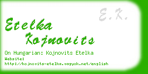 etelka kojnovits business card